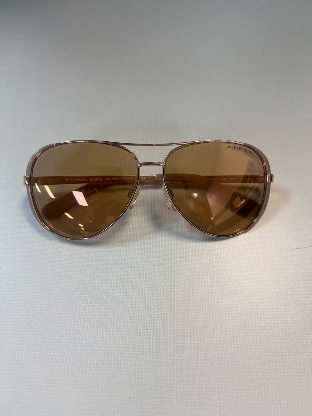 Michael Kors Aviator Sunglasses in Rose Gold and Brown